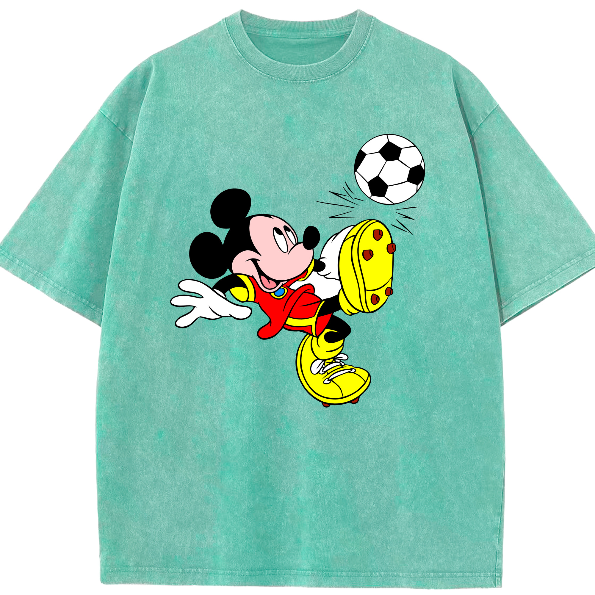 （画像用） ミッキーマウス Mickey Mouse 綿100% ヴィンテージ風 半袖Tシャツ（フロントプリント）